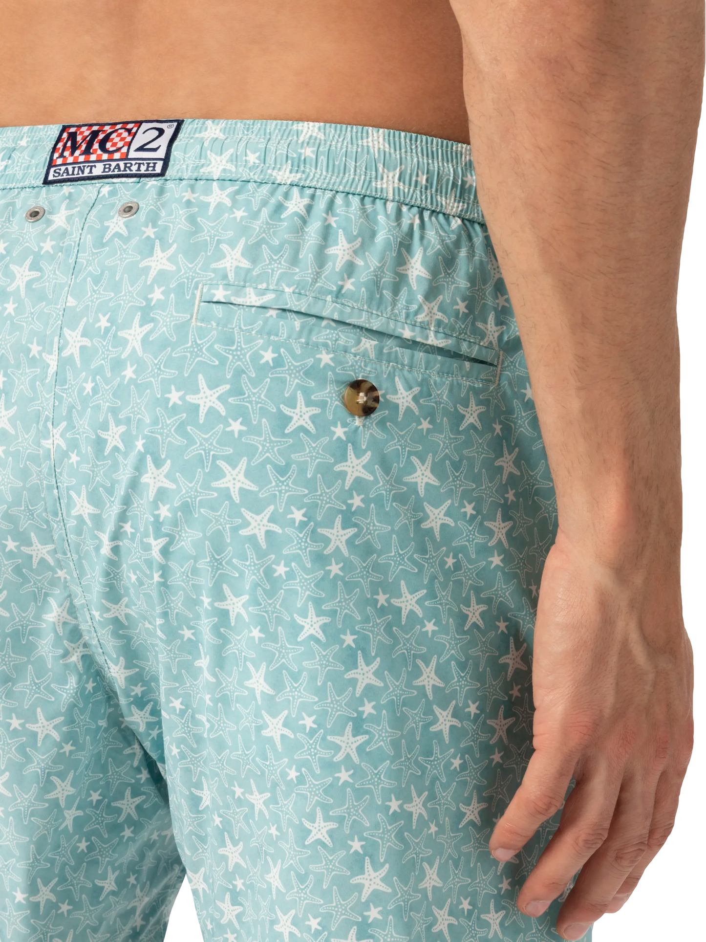 Comfort Light swim shorts with tropical shell print - MC2 Saint Barth