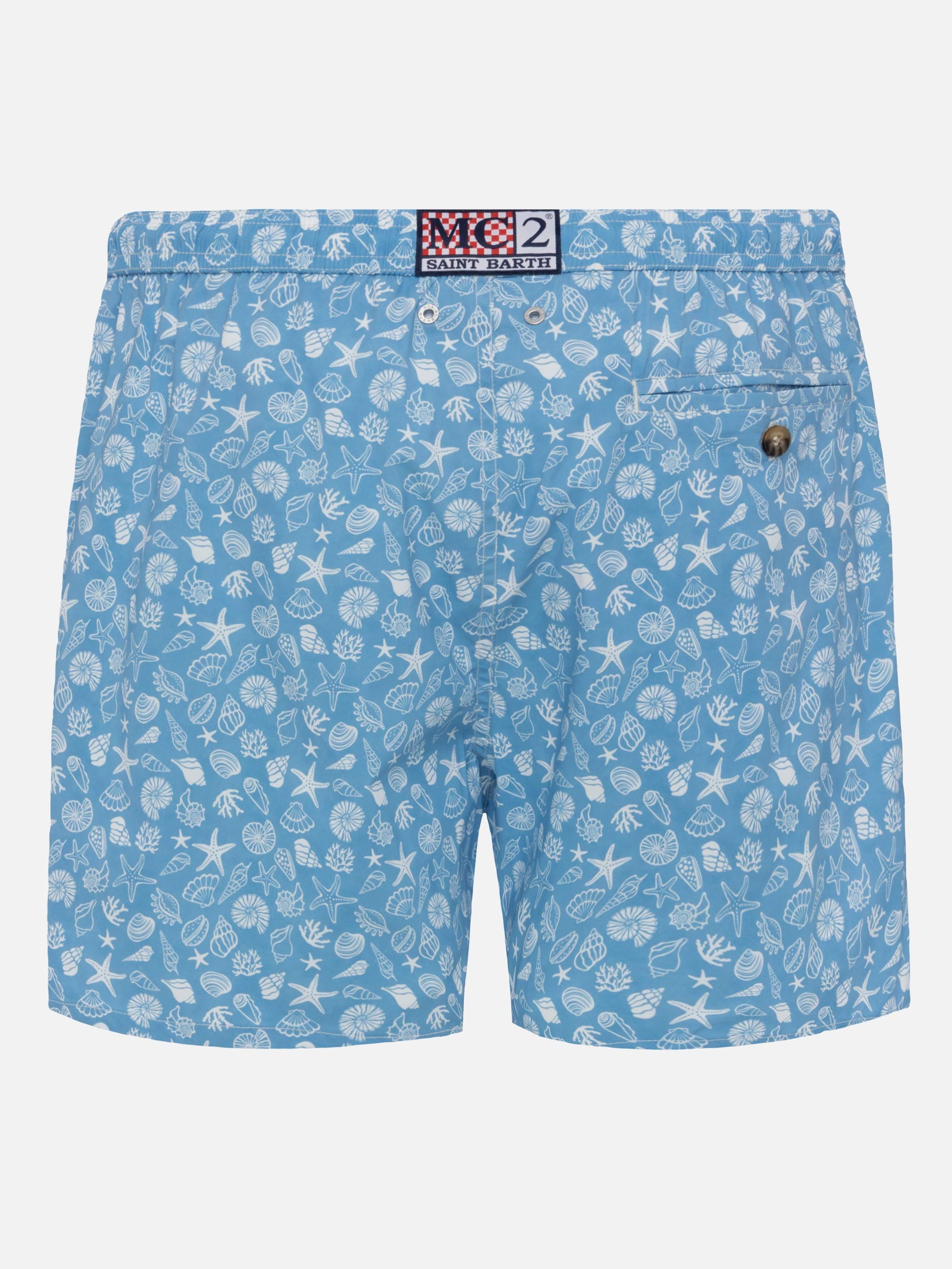 Comfort Light swim shorts with tropical shell print - MC2 Saint Barth