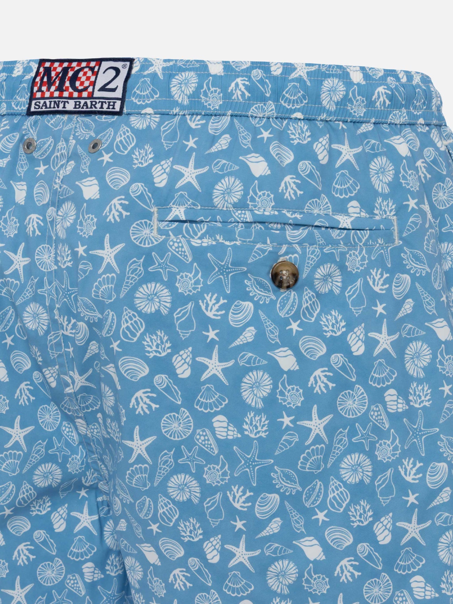 Comfort Light swim shorts with tropical shell print - MC2 Saint Barth