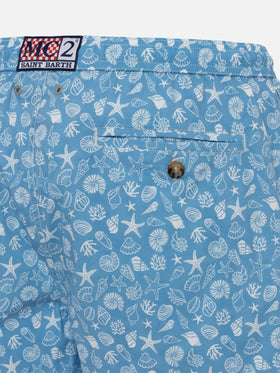 Comfort Light swim shorts with tropical shell print - MC2 Saint Barth