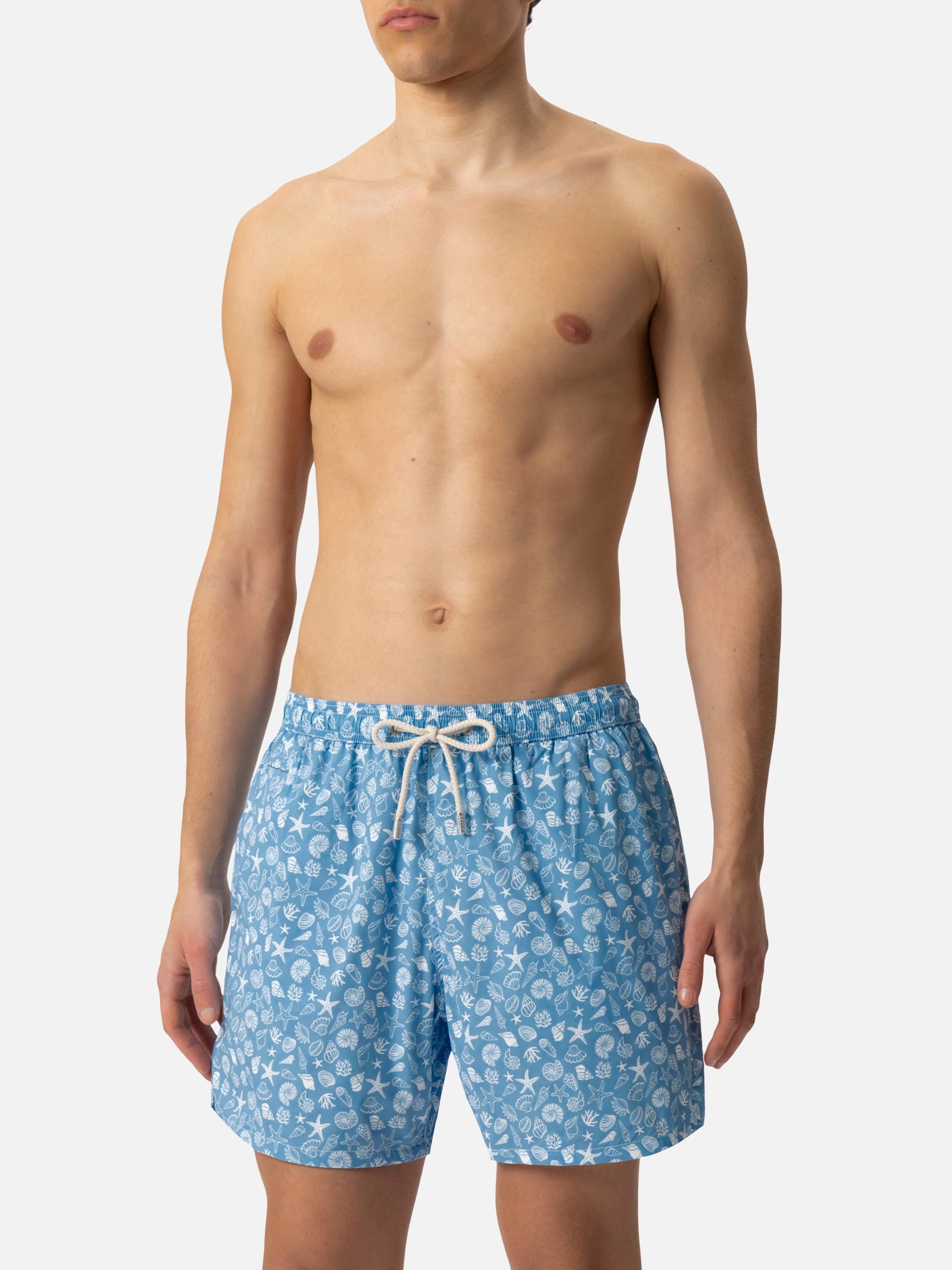 Comfort Light swim shorts with tropical shell print - MC2 Saint Barth