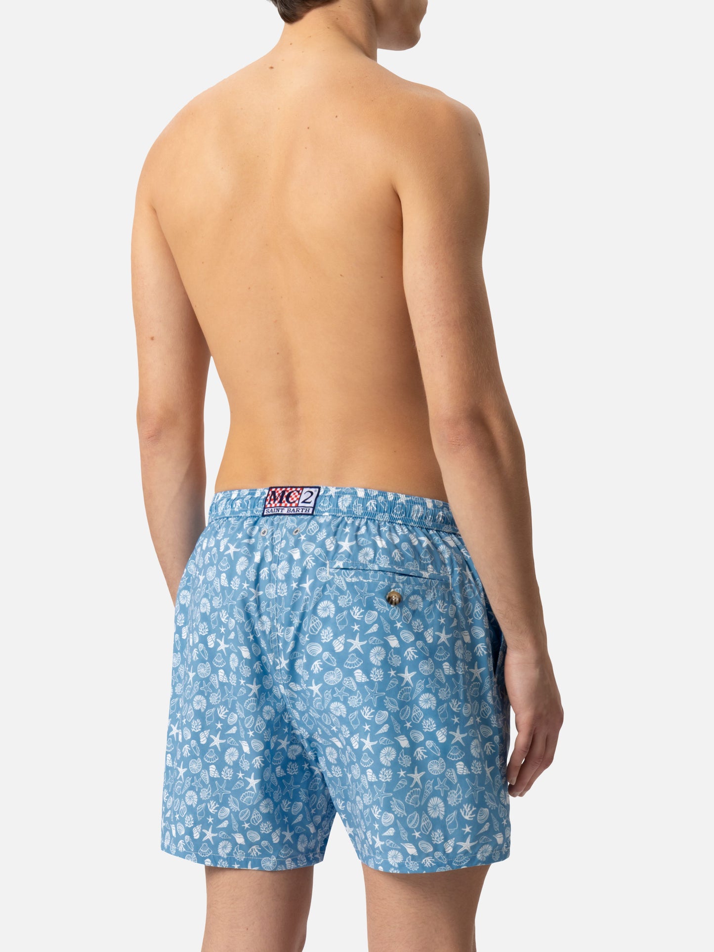 Comfort Light swim shorts with tropical shell print - MC2 Saint Barth