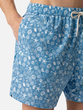 Comfort Light swim shorts with tropical shell print - MC2 Saint Barth