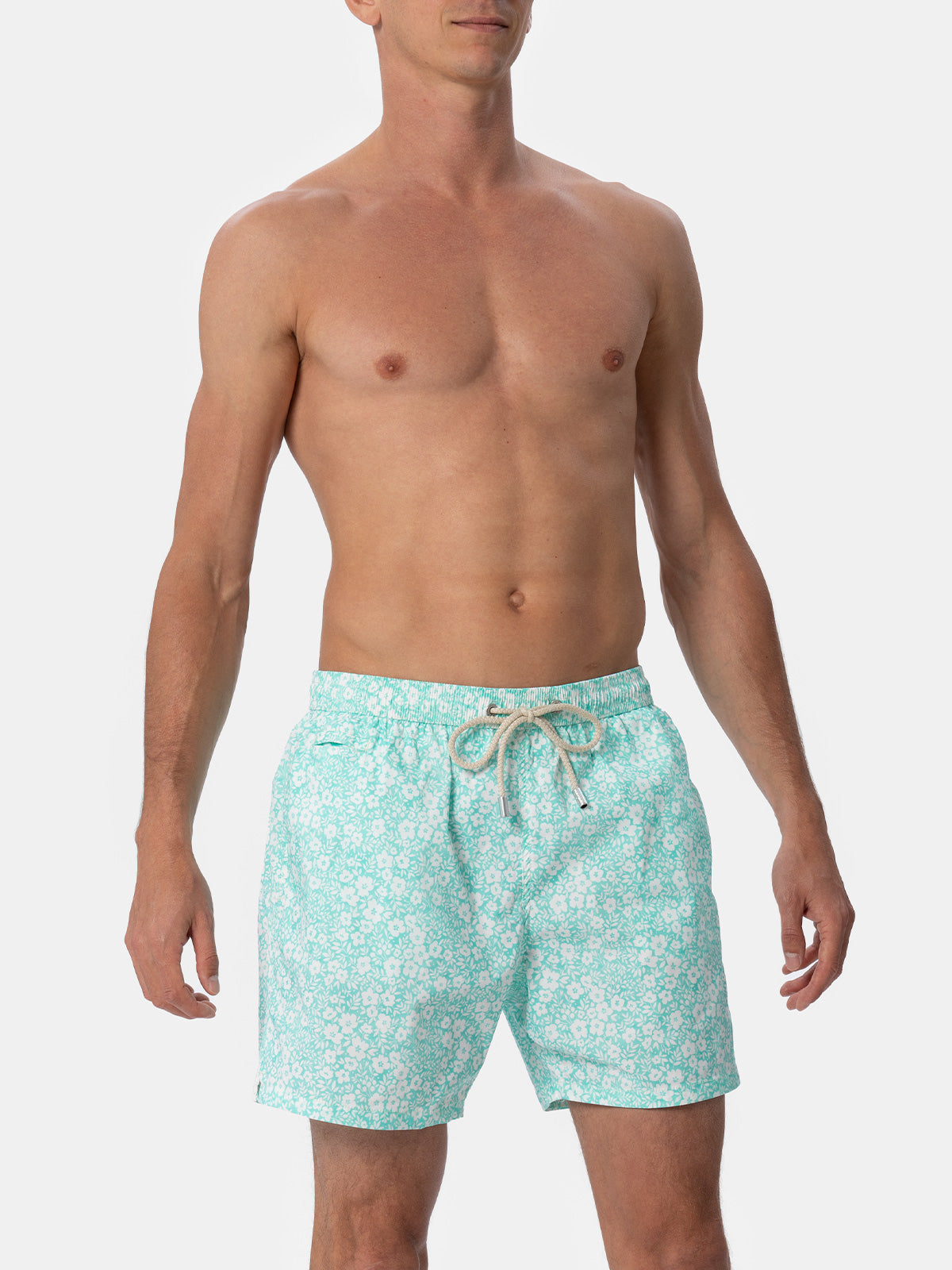 Comfort Light classic stretch swim shorts with flower print - MC2 Saint Barth