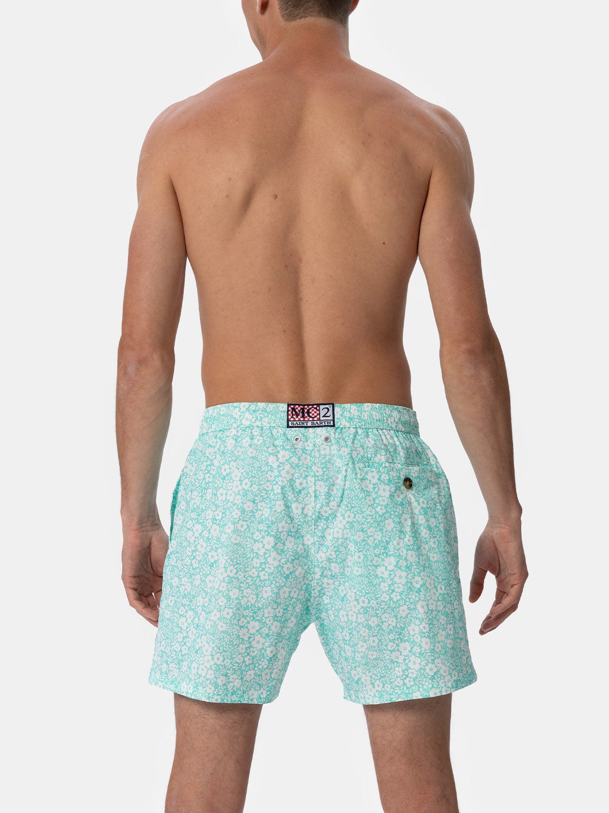 Comfort Light classic stretch swim shorts with flower print - MC2 Saint Barth