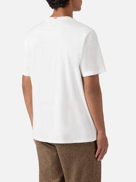 Connor cotton T-shirt in white with Coke is too expensive pocket embroidery