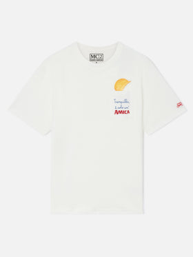 T-shirt Connor blanc avec poche plaquée Amica Chips 