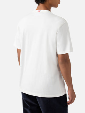 Connor cotton T-shirt in white with Bartman pocket embroidery