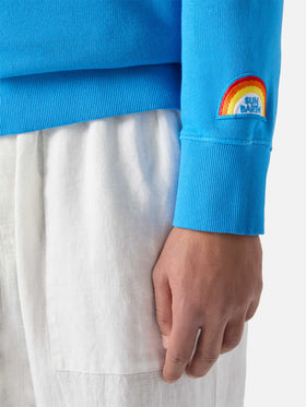 Man crewneck cotton fleece sweatshirt Cooper with embroidery