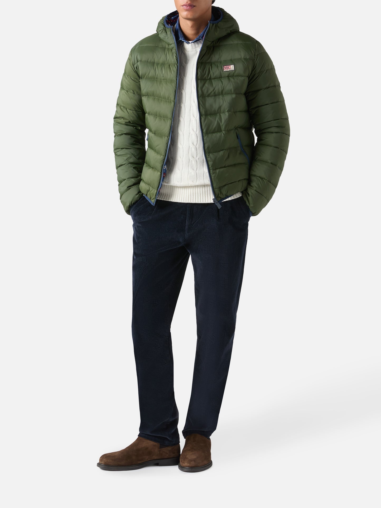 Piumino double face Courchevel in verde militare