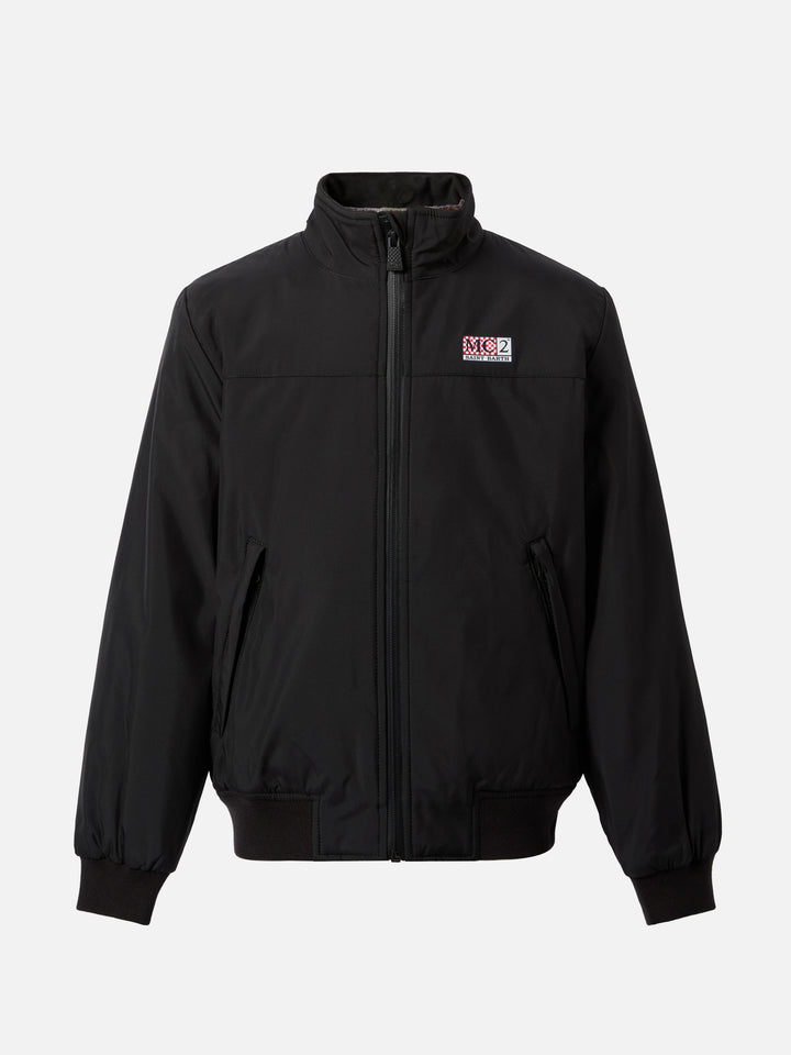 Schwarze Bomberjacke Country Jr mit Fellfutter