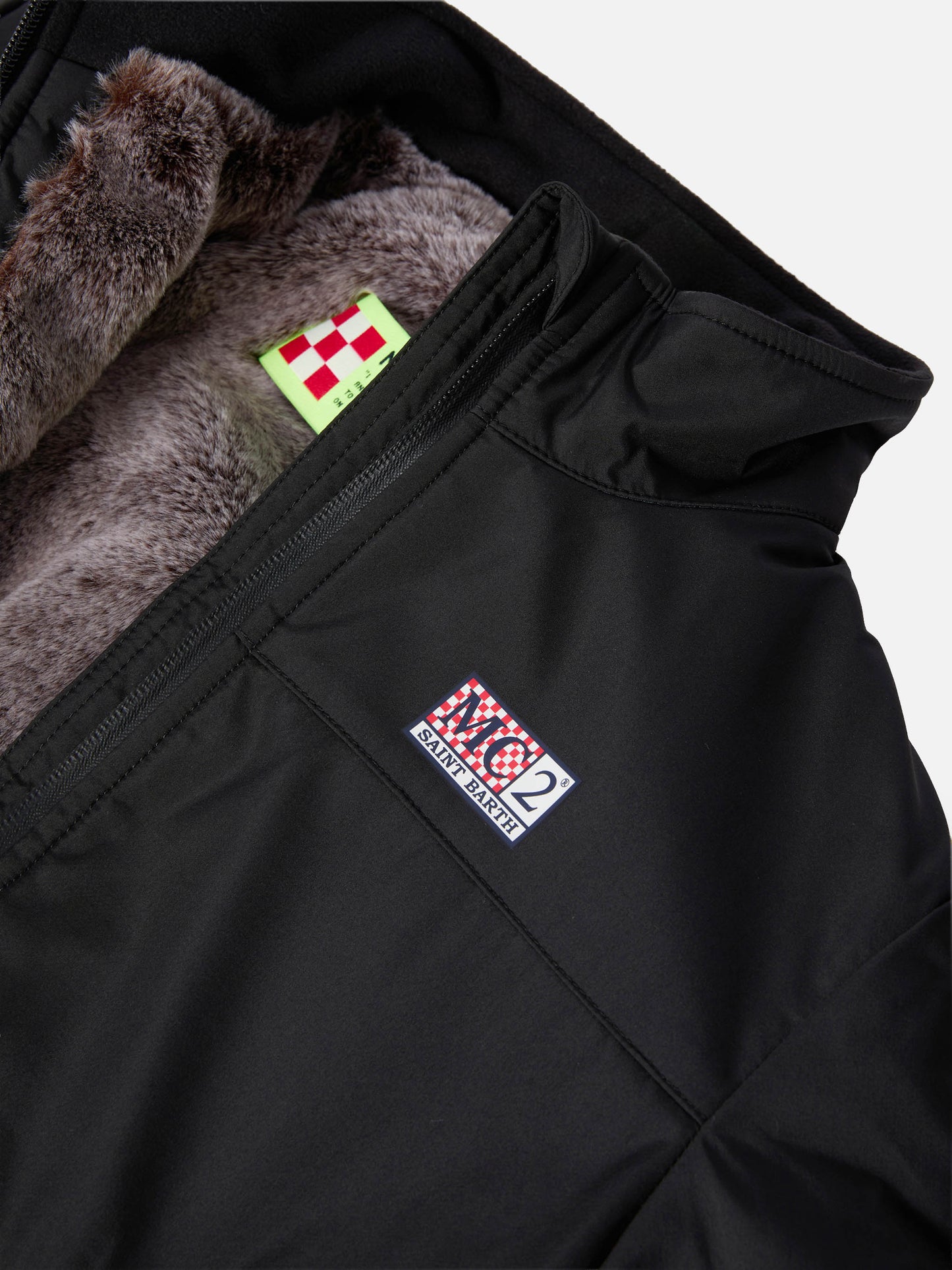 Schwarze Bomberjacke Country Jr mit Fellfutter