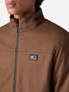 Giubbotto bomber Country in lana marrone con fodera in teddy