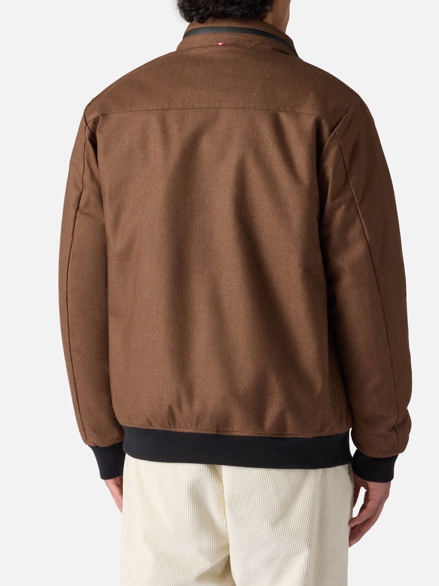 Giubbotto bomber Country in lana marrone con fodera in teddy