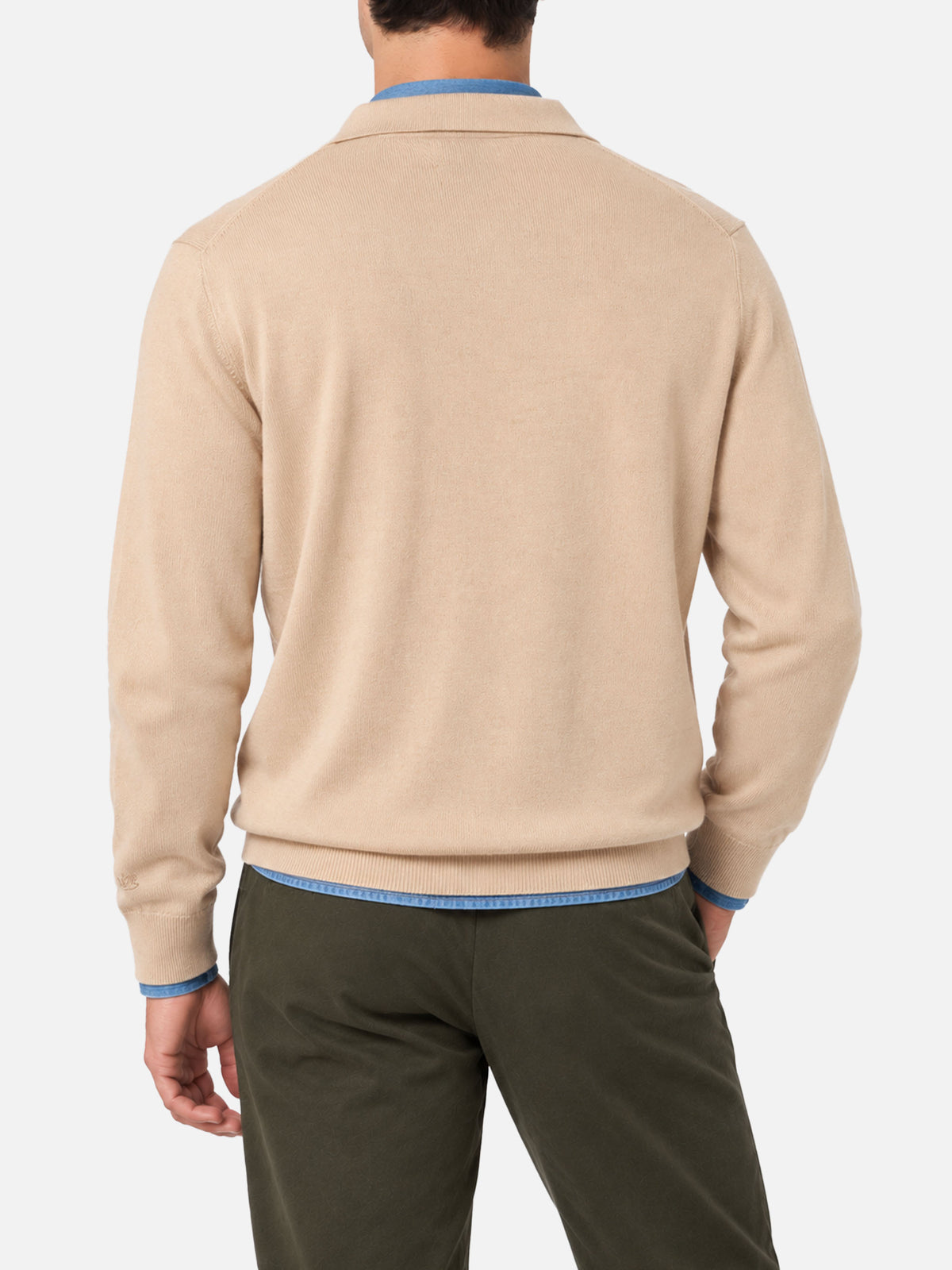 Beiges Polohemd Covent aus 100% MERINO WOOL 