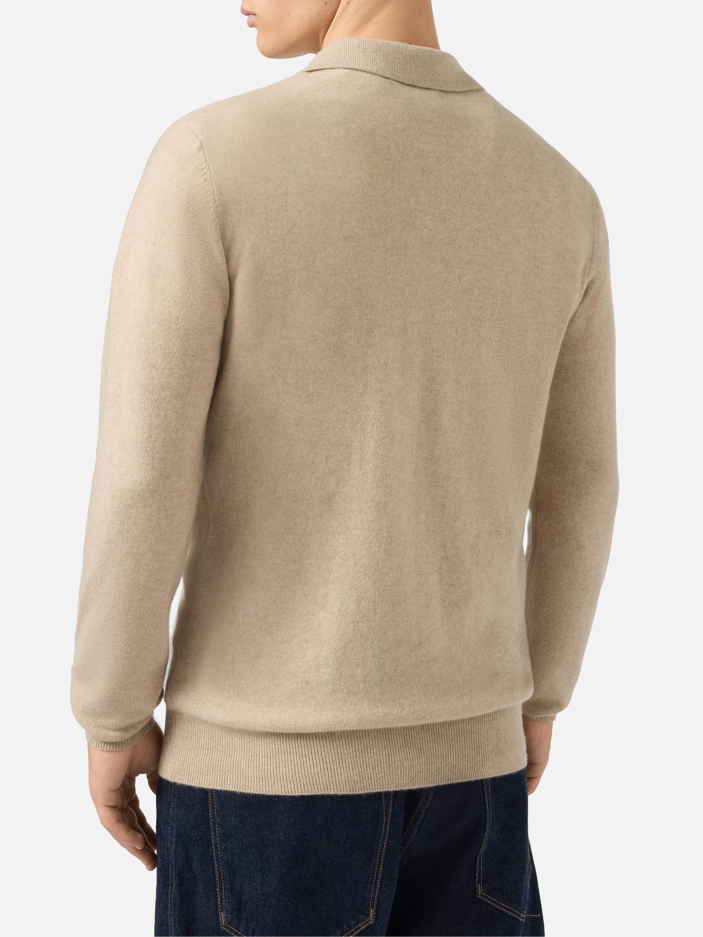 Covent cashmere knit polo in beige