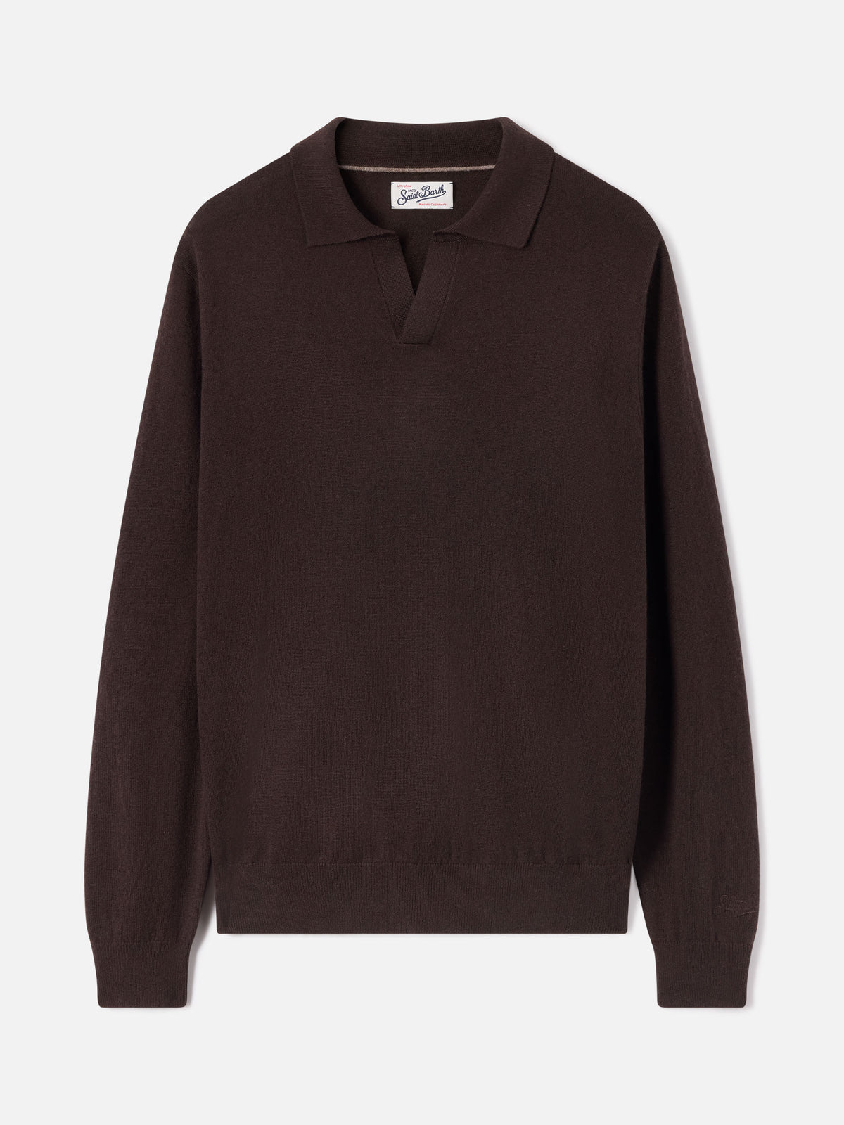 Polo Covent marrone in misto lana merino e cashmere