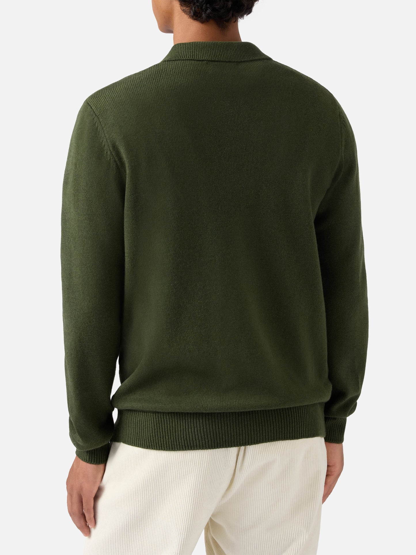 Military green pure-wool knit polo Covent