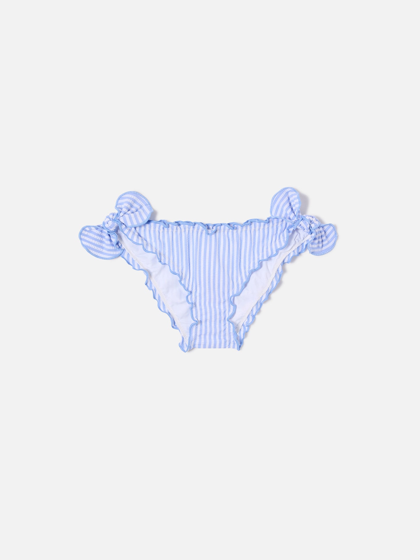 Slip de bain Cric en seersucker rayé bleu clair 