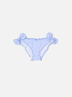 Slip de bain Cric en seersucker rayé bleu clair 