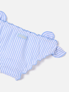 Slip de bain Cric en seersucker rayé bleu clair 