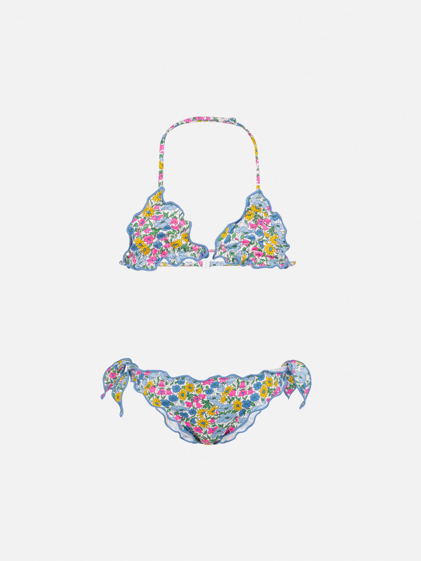 Cris classic triangle bikini with Poppy and Daisy print | MADE WITH LIBERTY FABRIC - MC2 Saint Barth