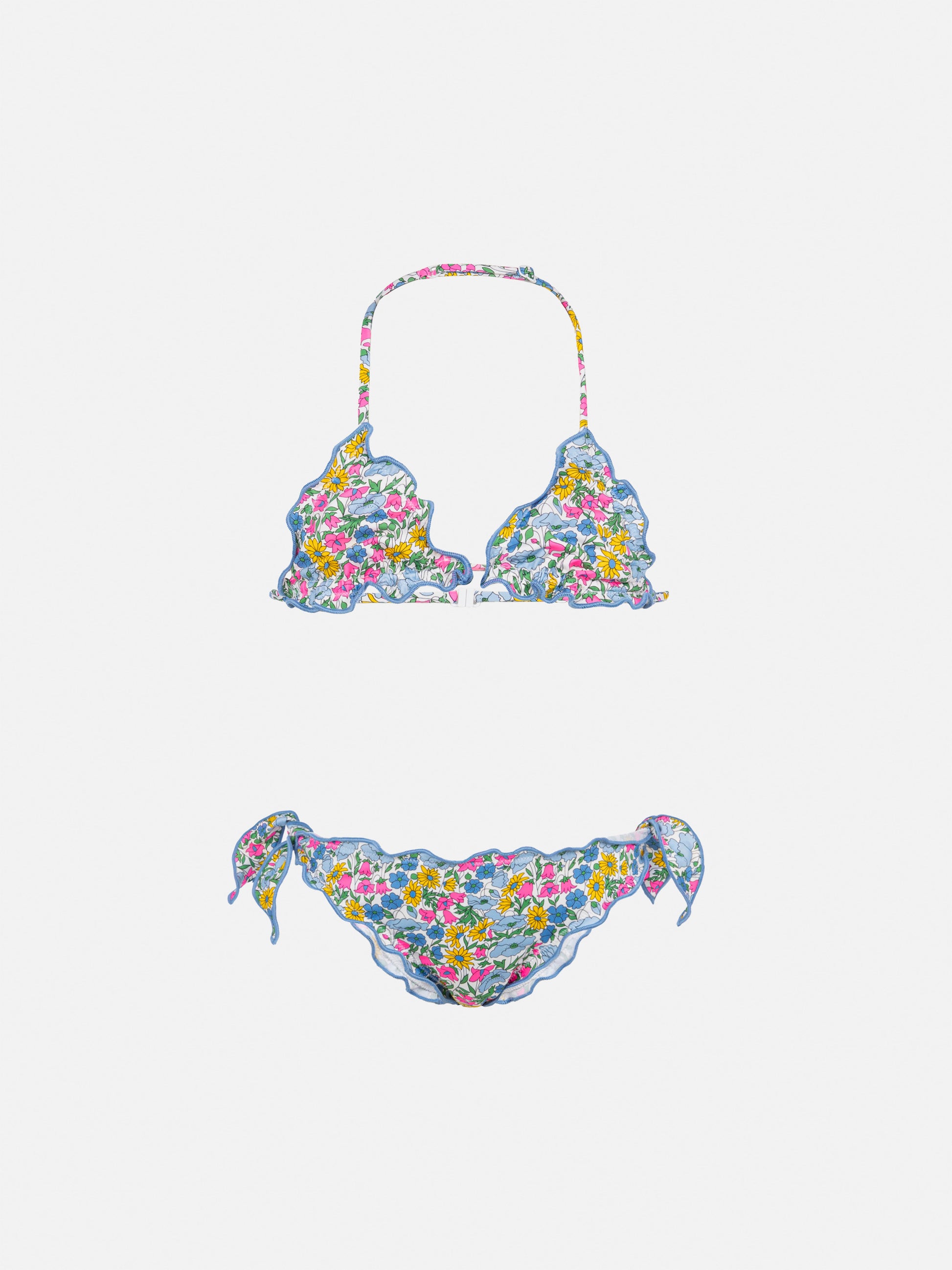 Cris classic triangle bikini with Poppy and Daisy print | MADE WITH LIBERTY FABRIC - MC2 Saint Barth