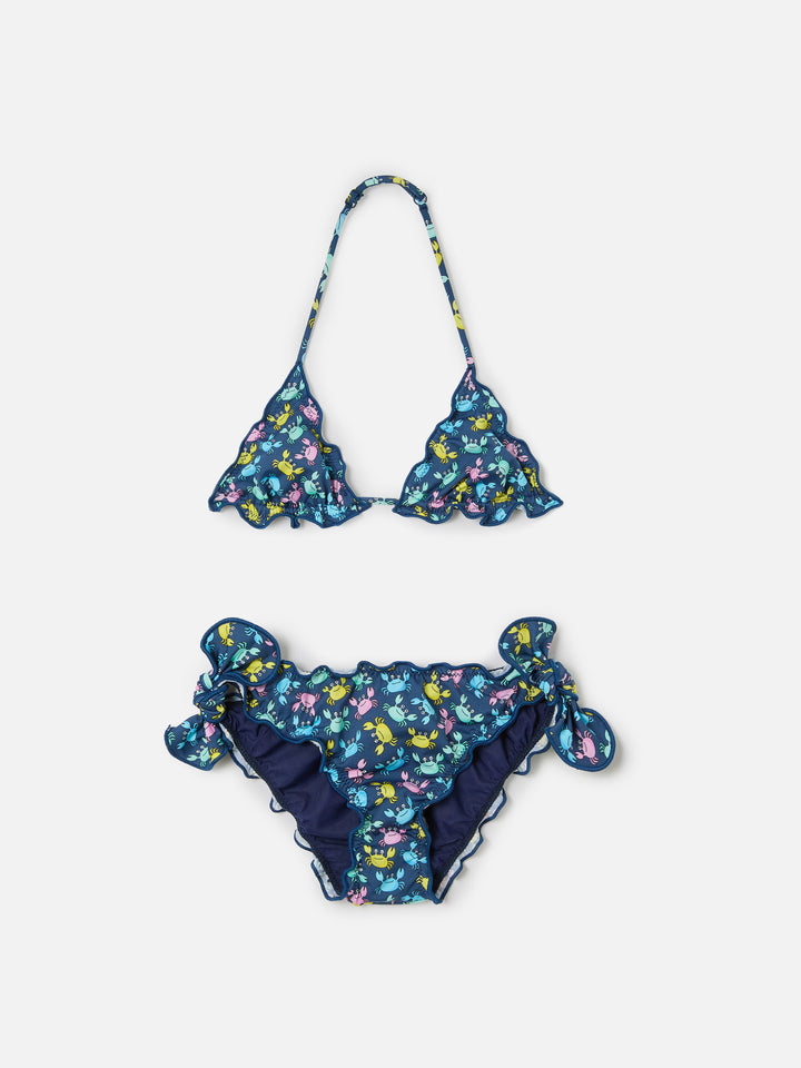 Cris klassischer Triangel-Bikini mit Krabben-Print