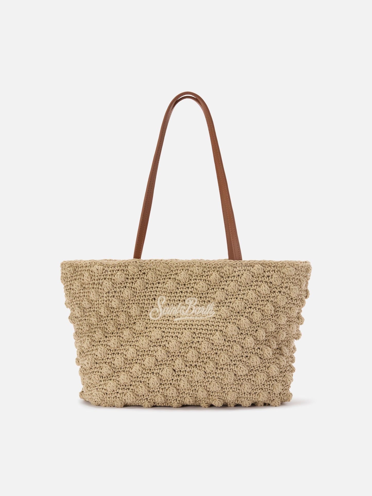 Sac cabas medium en crochet avec logo brodé 