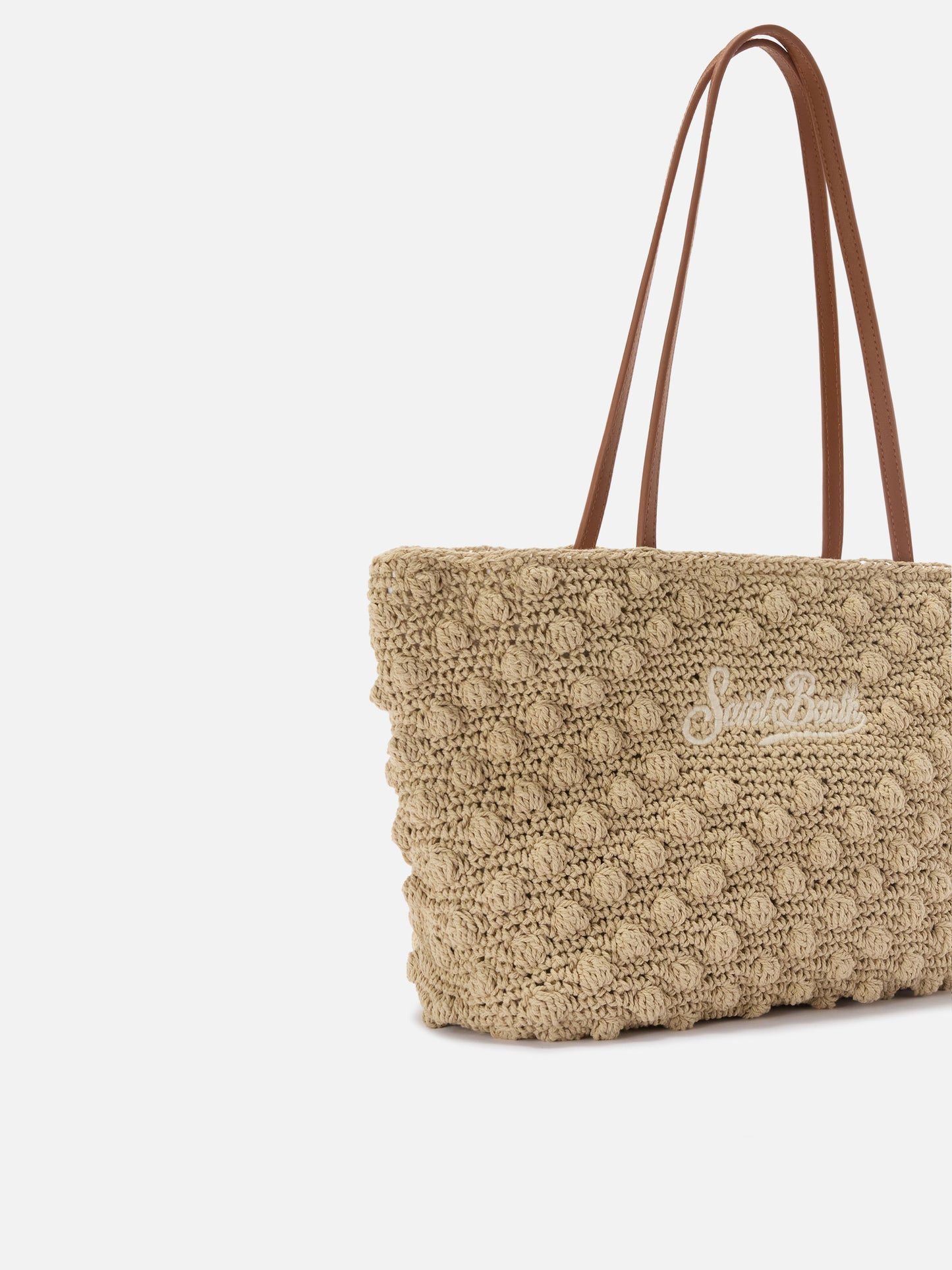 Sac cabas medium en crochet avec logo brodé 