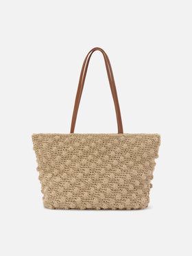 Sac cabas medium en crochet avec logo brodé 