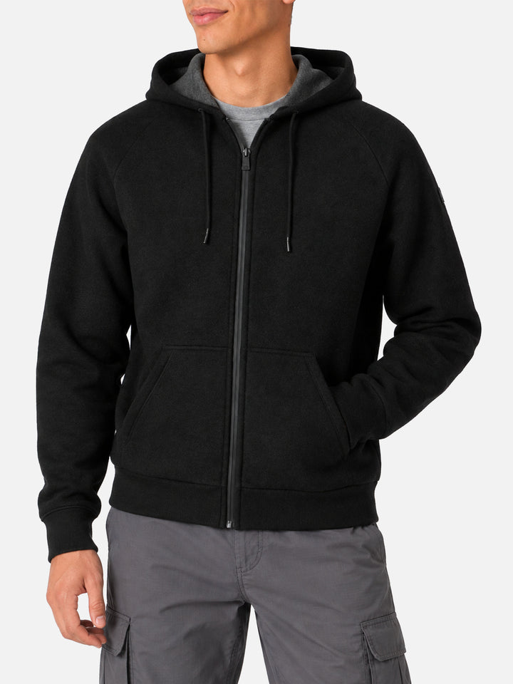 Carrel technical fabric sweatshirt in black solid color