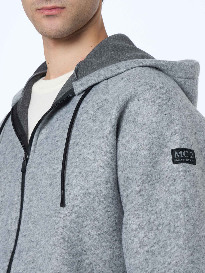 Man mélange grey technc fabric sweatshirt Carrel - MC2 Saint Barth