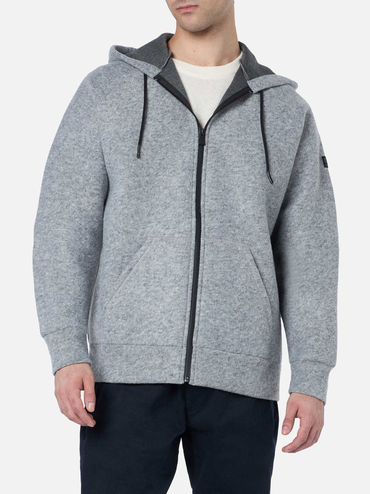 Man mélange grey technc fabric sweatshirt Carrel - MC2 Saint Barth