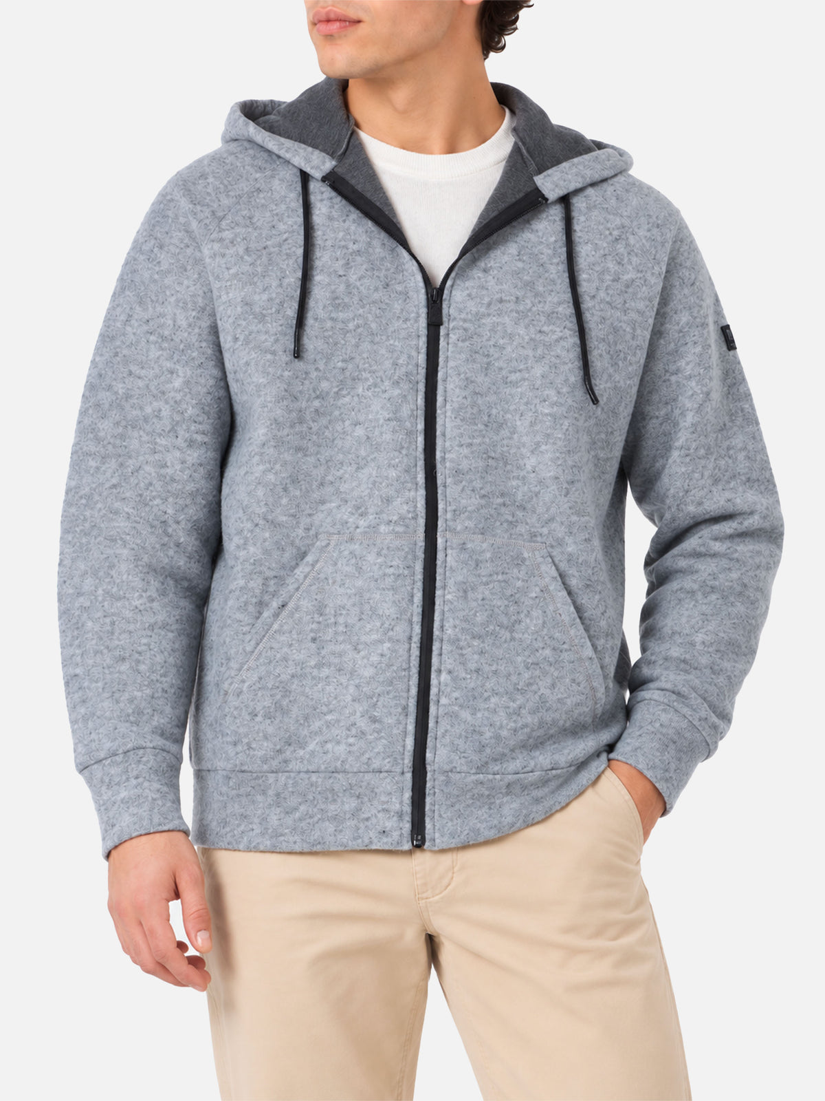 Sudadera Carrel de tejido técnico en color liso gris mélange 