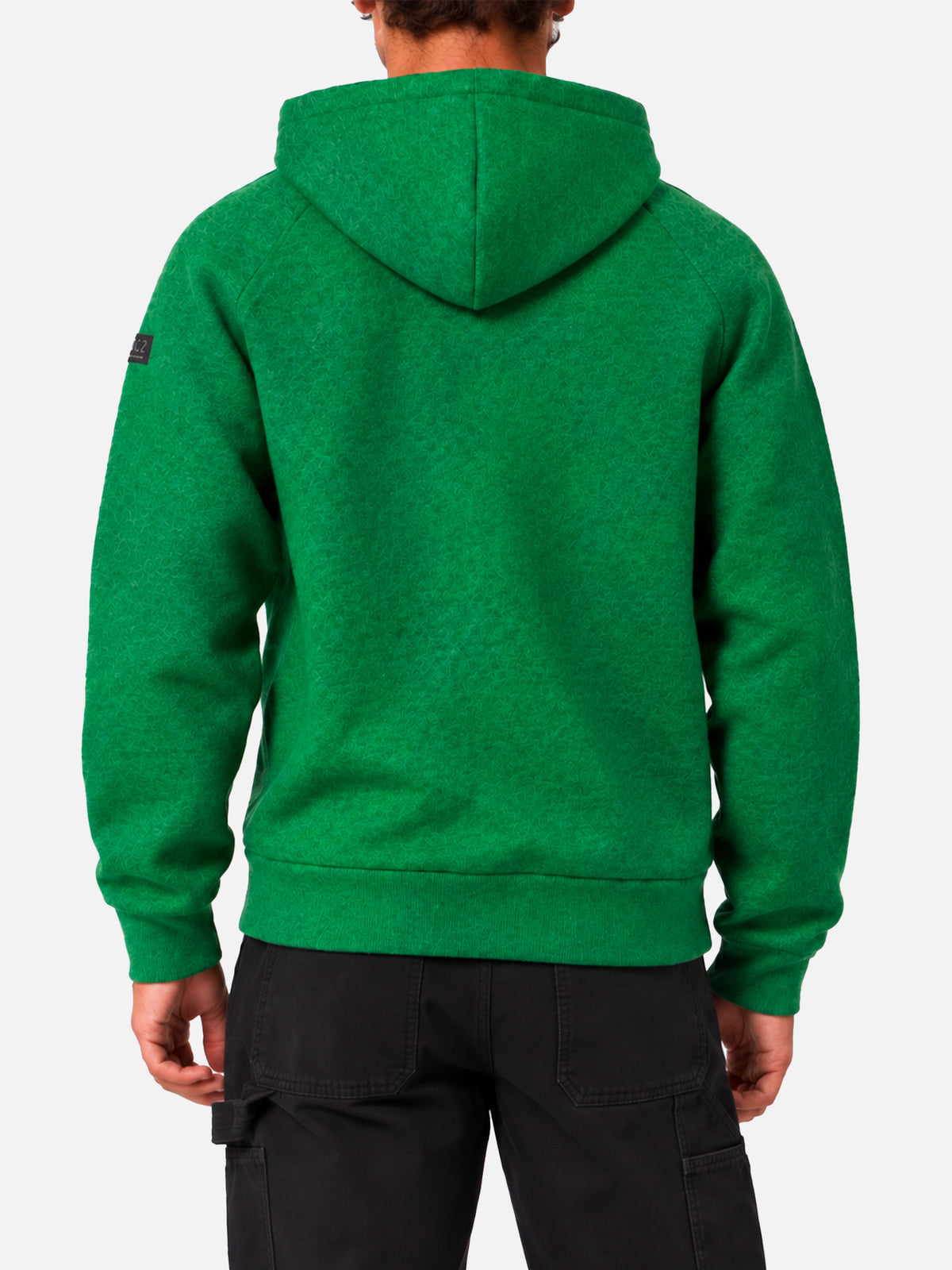 Carrel technical fabric sweatshirt in green solid color