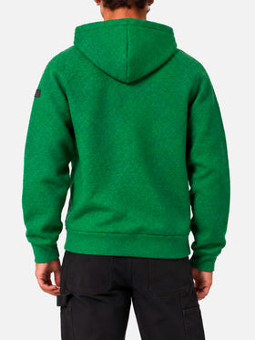 Carrel technical fabric sweatshirt in green solid color