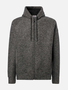 Giacca Carrell Wool spigata con zip e cappuccio