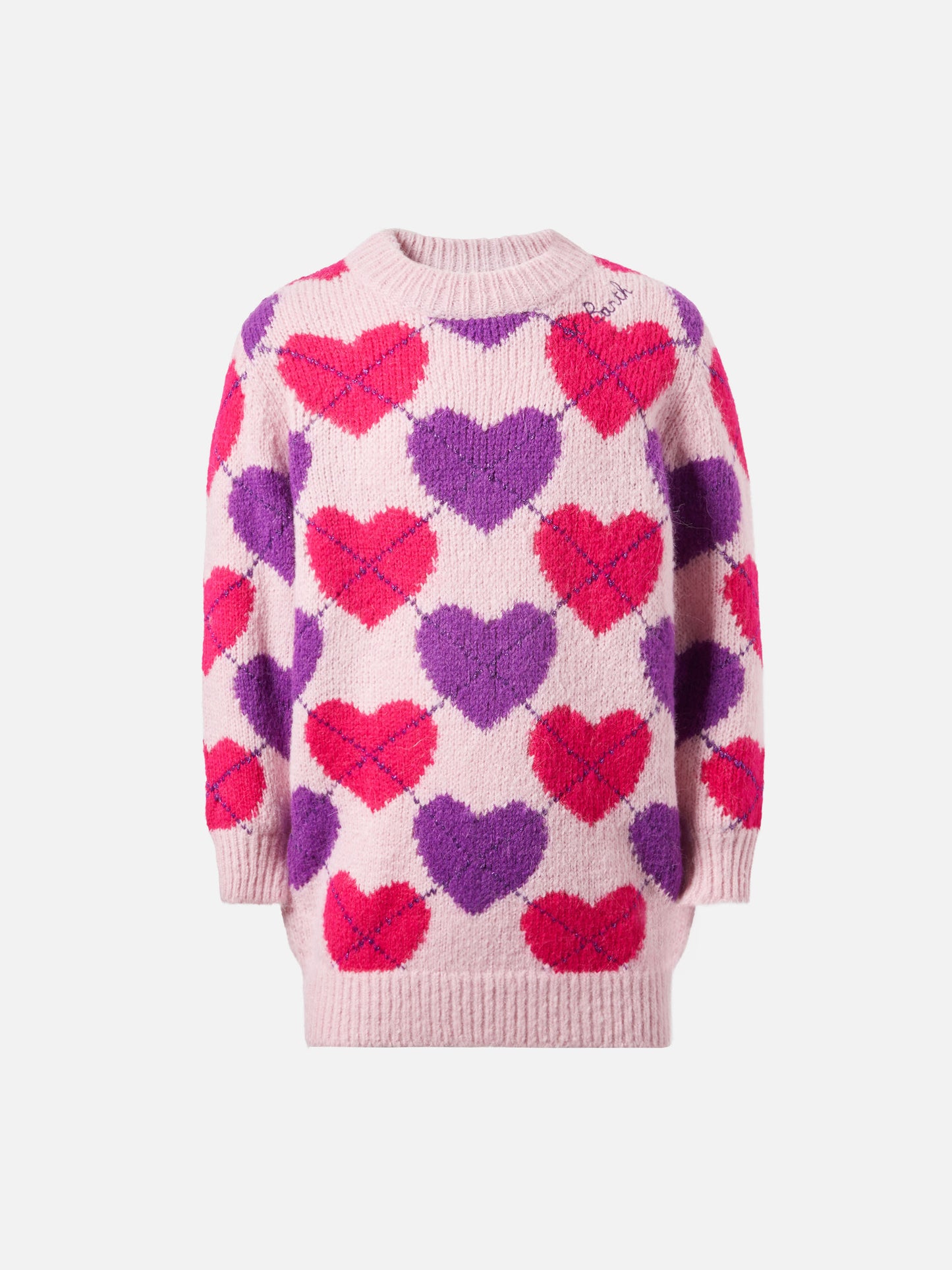 Abito a collo alto Cutie Soft lavorato a maglia con jacquard argyle