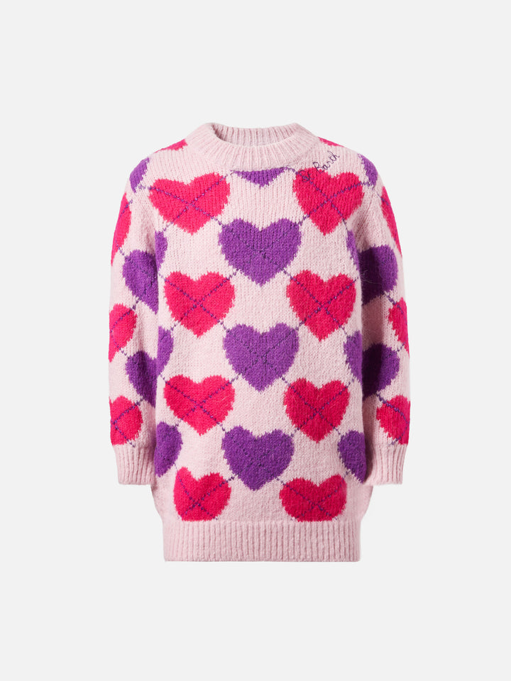 Abito a collo alto Cutie Soft lavorato a maglia con jacquard argyle