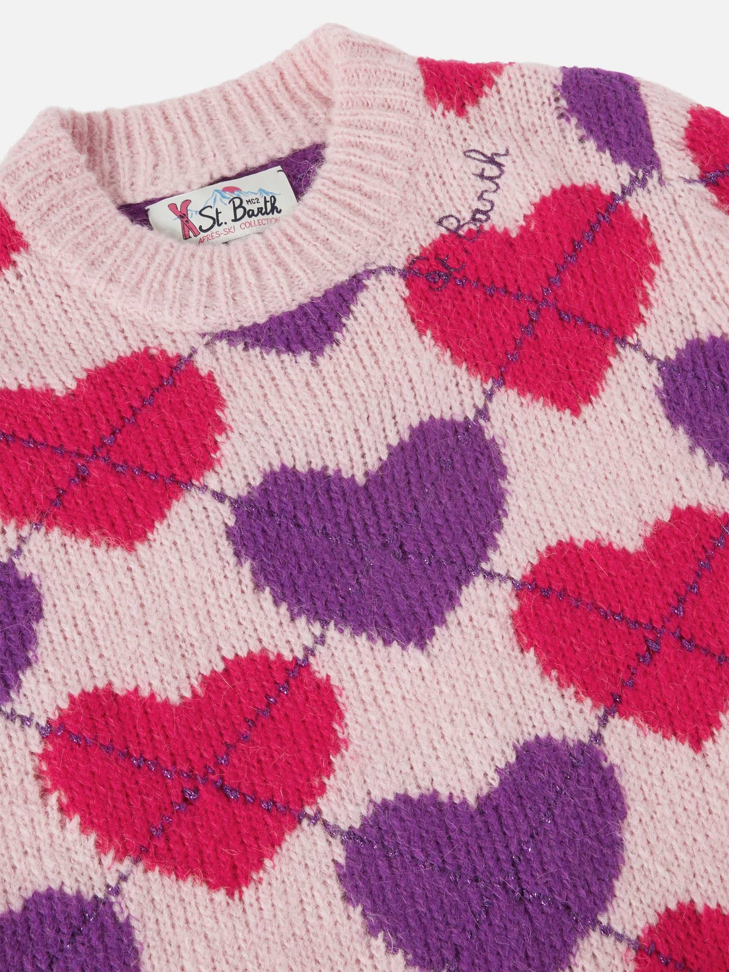Abito a collo alto Cutie Soft lavorato a maglia con jacquard argyle