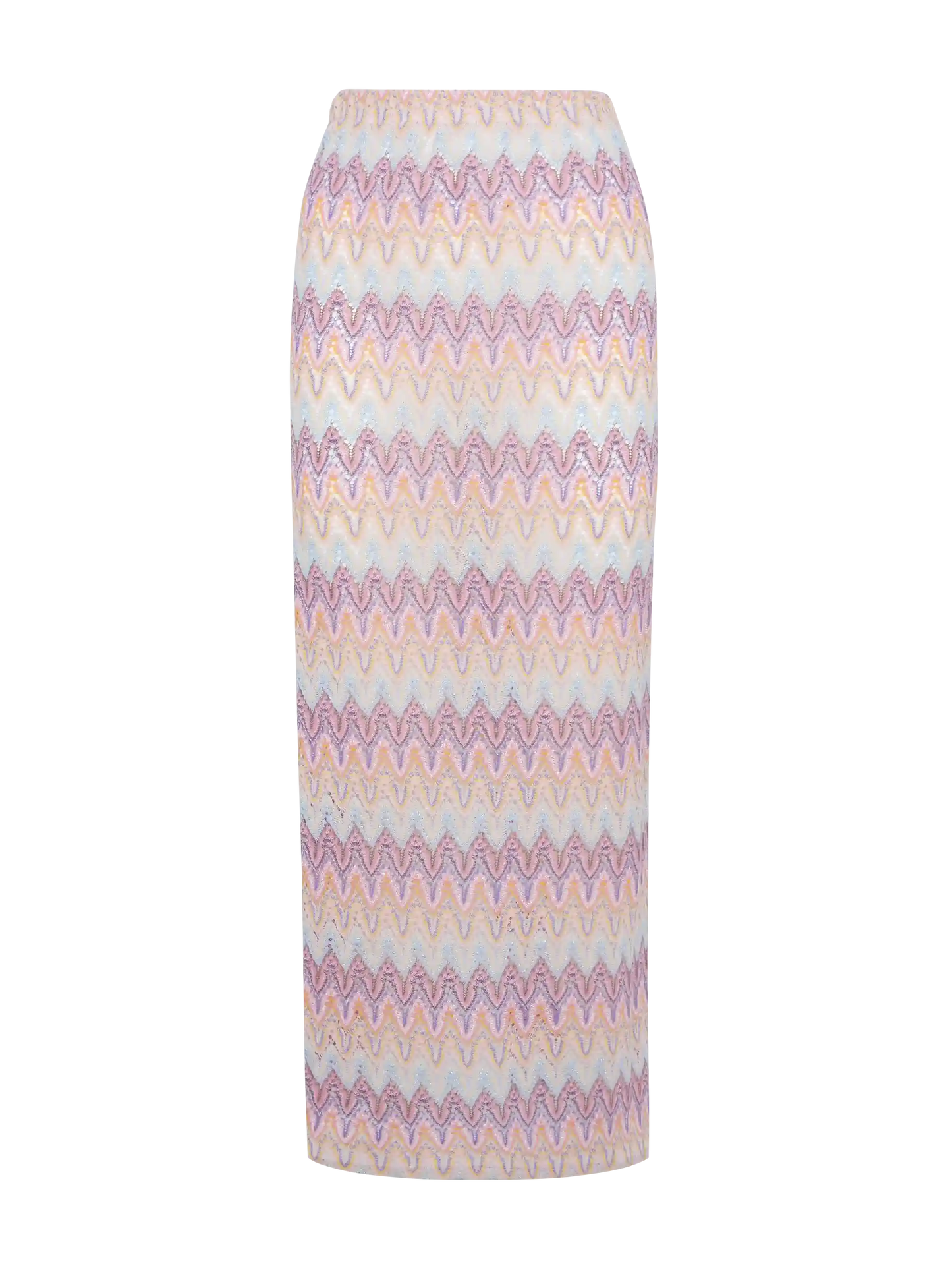 Caytlin long raschel skirt with pastel chevron pattern - MC2 Saint Barth
