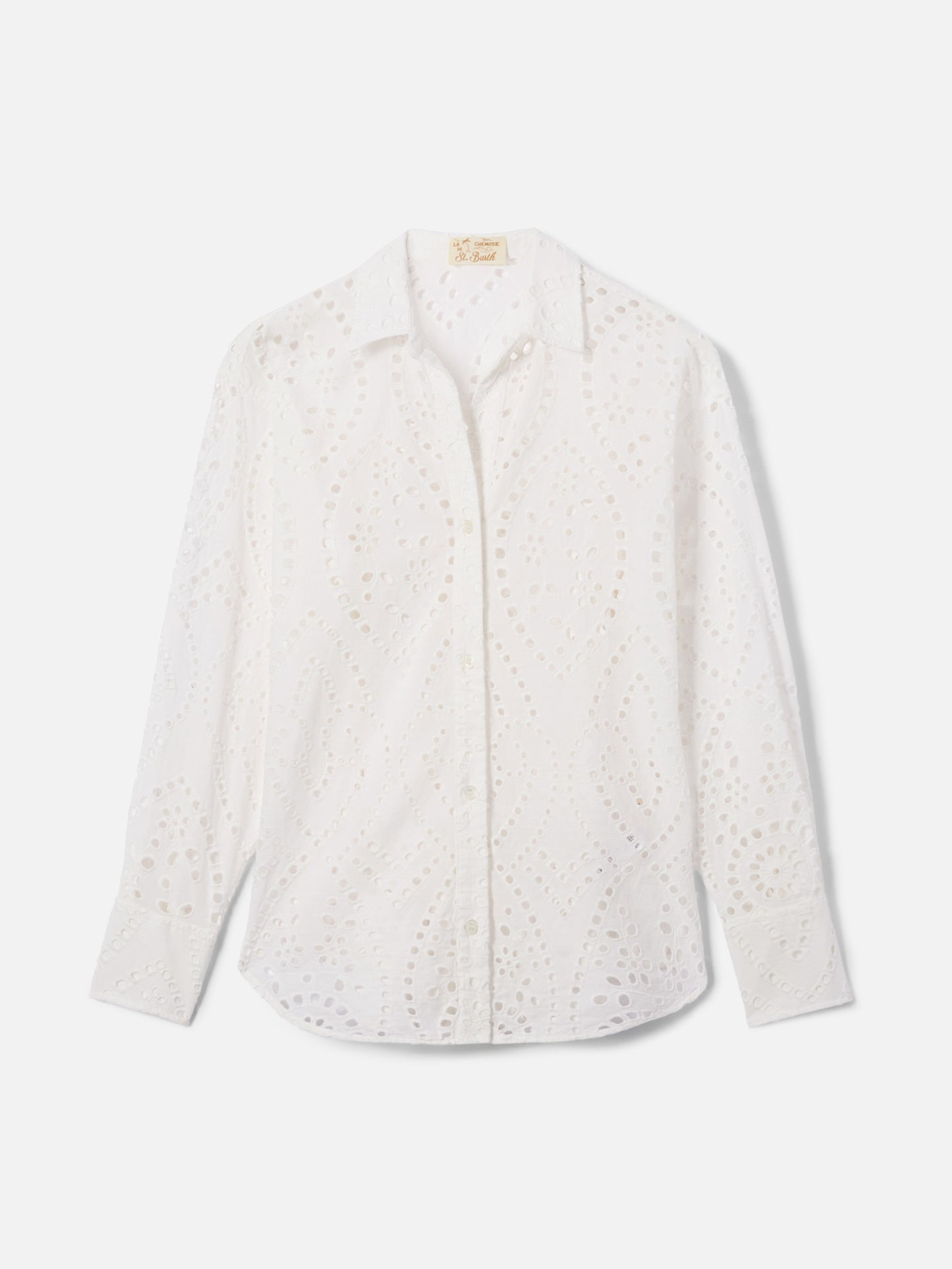 Chemise Cristal en coton blanc broderie anglaise 