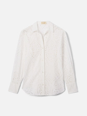 Chemise Cristal en coton blanc broderie anglaise 