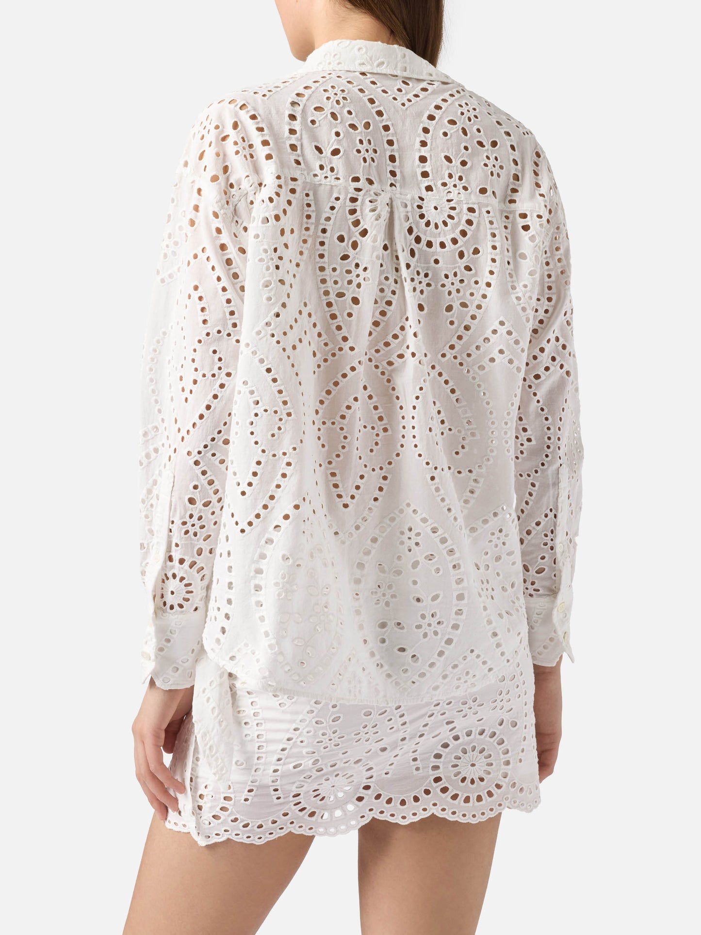 Chemise Cristal en coton blanc broderie anglaise 