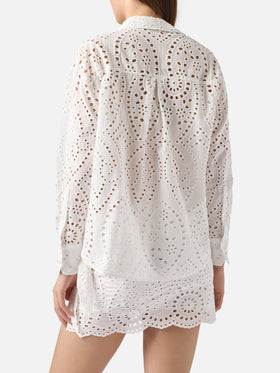 Chemise Cristal en coton blanc broderie anglaise 
