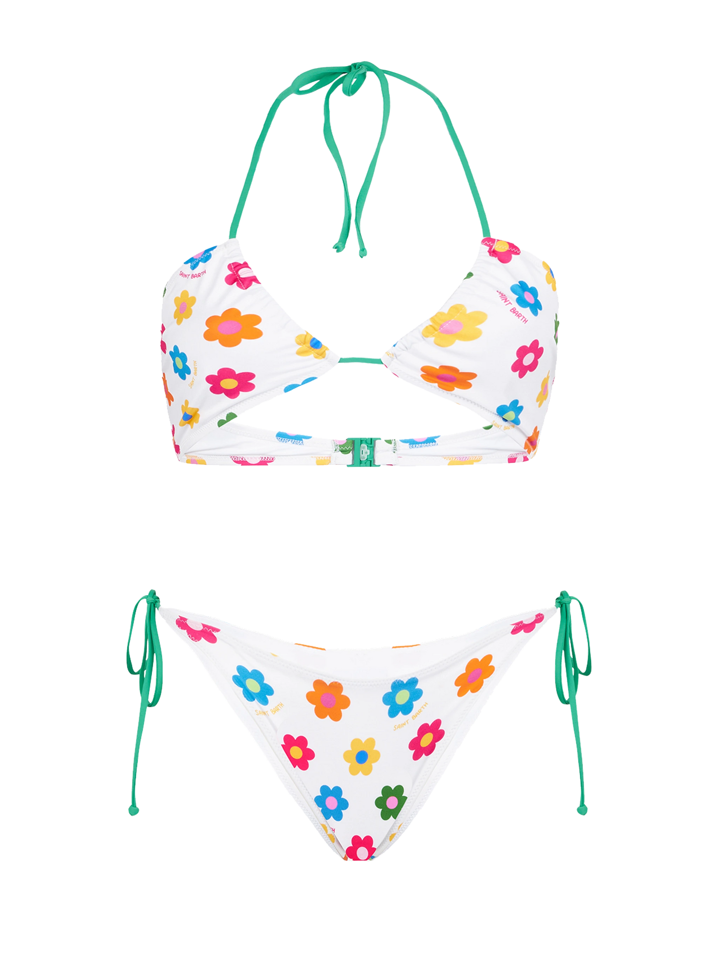 Bandeau-Bikini für Damen mit Gänseblümchen-Print