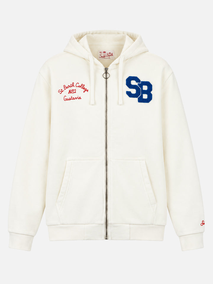 Weißes Sweatshirt Danny mit Patch und Stickerei 