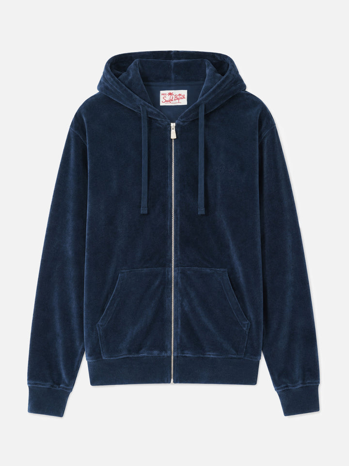 Navy blue Sponge Danny hooded zip sweatshirt