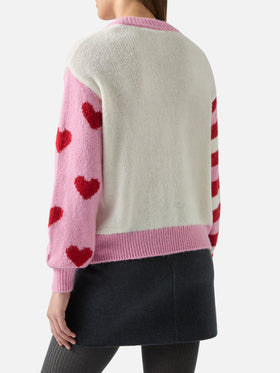 Alpaka-Pullover Danya mit Sarà perchè ti amo-Stickerei